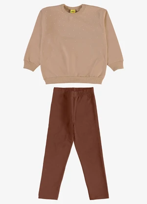 Rovi Kids - Conjunto Blusão com Legging Marrom - ROVI KIDS
