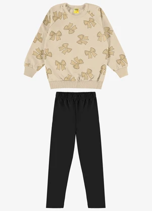 Rovi Kids - Conjunto Blusão com Legging Molecotton Bege - ROVI KIDS