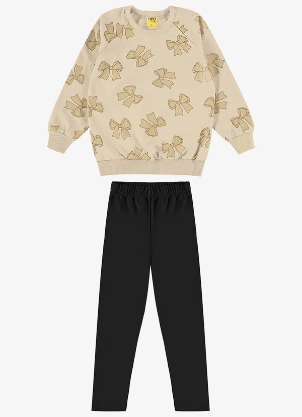 Rovi Kids - Conjunto Blusão com Legging Molecotton Bege