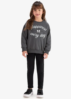 Rovi Kids - Conjunto Blusão com Legging Molecotton Cinza - ROVI KIDS