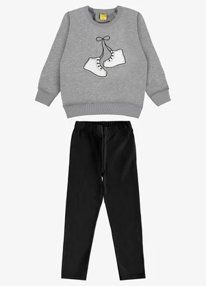 Rovi Kids - Conjunto Blusão com Legging Molecotton Cinza - ROVI KIDS