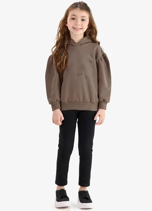 Rovi Kids - Conjunto Blusão com Legging Molecotton Marrom - ROVI KIDS