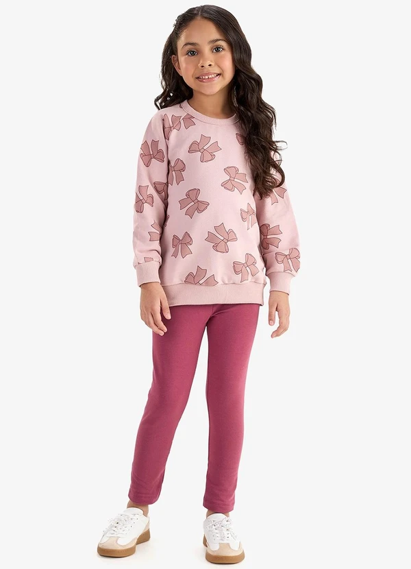 Rovi Kids - Conjunto Blusão com Legging Molecotton Rosa