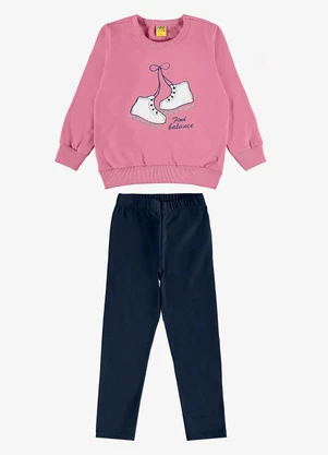 Rovi Kids - Conjunto Blusão com Legging Molecotton Rosa - ROVI KIDS