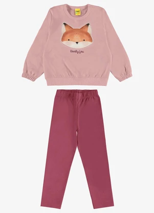 Rovi Kids - Conjunto Blusão com Legging Molecotton Rosa - ROVI KIDS