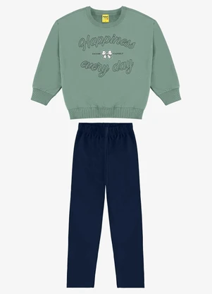 Rovi Kids - Conjunto Blusão com Legging Molecotton Verde - ROVI KIDS