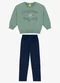 Rovi Kids - Conjunto Blusão com Legging Molecotton Cinza - variação: Verde