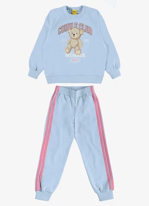 Rovi Kids - Conjunto Blusão com Legging Moletom Azul - ROVI KIDS