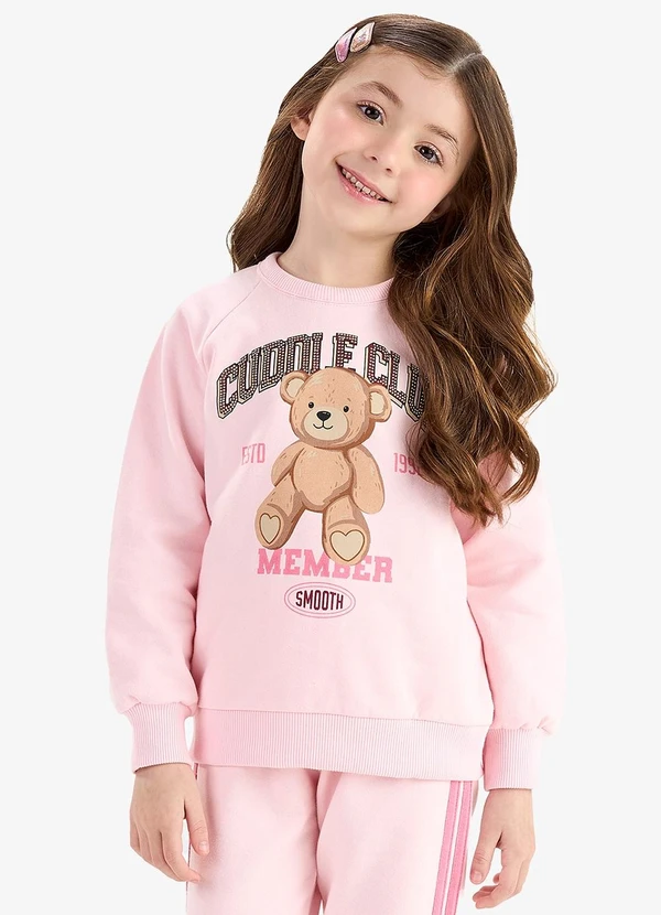 Rovi Kids - Conjunto Blusão com Legging Moletom Rosa 3