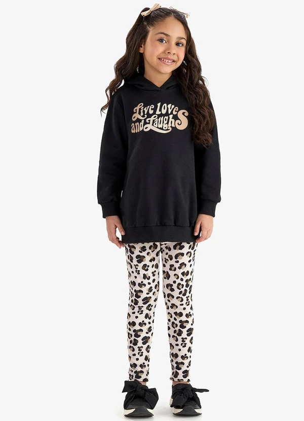 Rovi Kids - Conjunto Blusão com Legging Preto