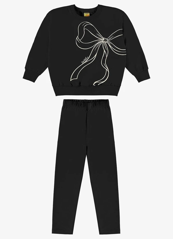 Rovi Kids - Conjunto Blusão com Legging Preto 1