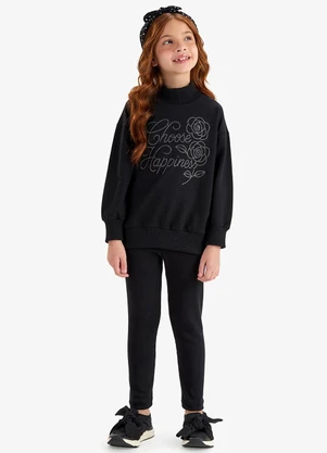Rovi Kids - Conjunto Blusão com Legging Preto - ROVI KIDS