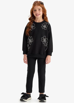 Rovi Kids - Conjunto Blusão com Legging Preto - ROVI KIDS