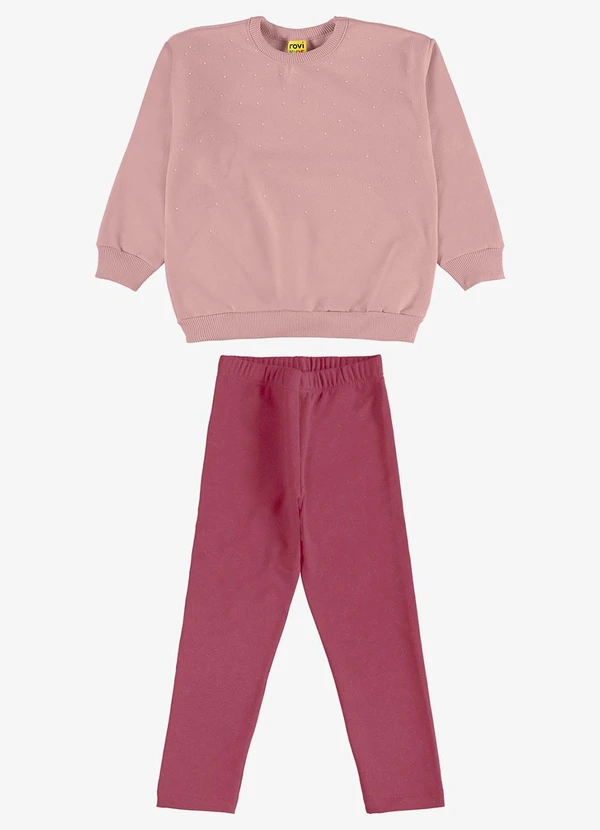 Rovi Kids - Conjunto Blusão com Legging Rosa