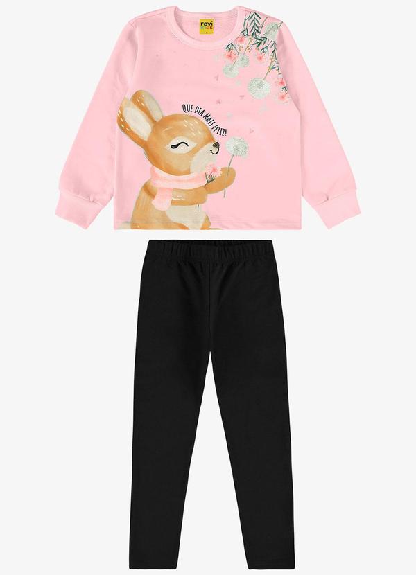 Rovi Kids - Conjunto Blusão com Legging Rovi Kids Rosa