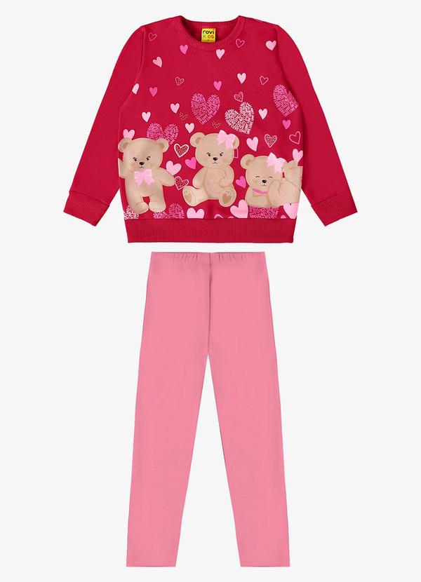 Rovi Kids - Conjunto Blusão com Legging Ursinhos Vermelho 3