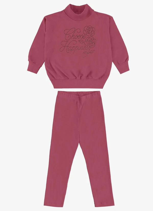 Rovi Kids - Conjunto Blusão com Legging Vermelho