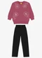 Rovi Kids - Conjunto Blusão com Legging Preto - variação: Vermelho