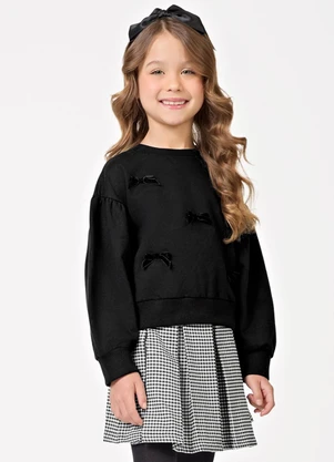 Trick Nick - Conjunto Blusão com Saia Feminino Preto - TRICK NICK