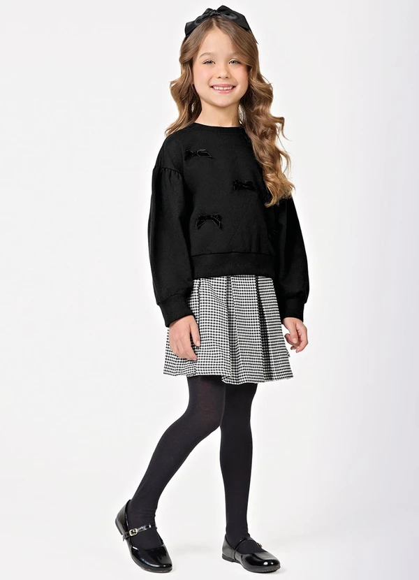 Trick Nick - Conjunto Blusão com Saia Feminino Preto 3