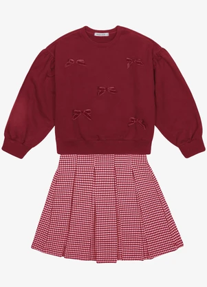 Trick Nick - Conjunto Blusão com Saia Feminino Vermelho - TRICK NICK