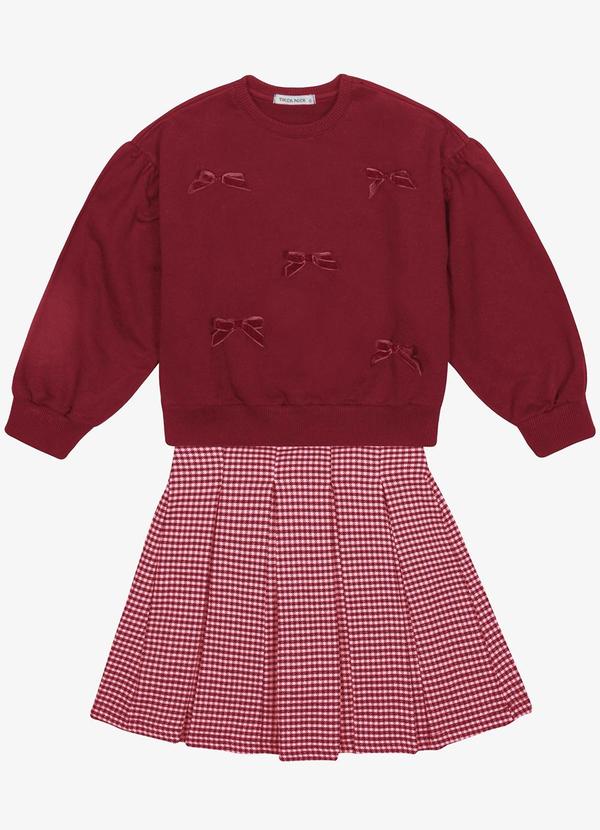 Trick Nick - Conjunto Blusão com Saia Feminino Vermelho