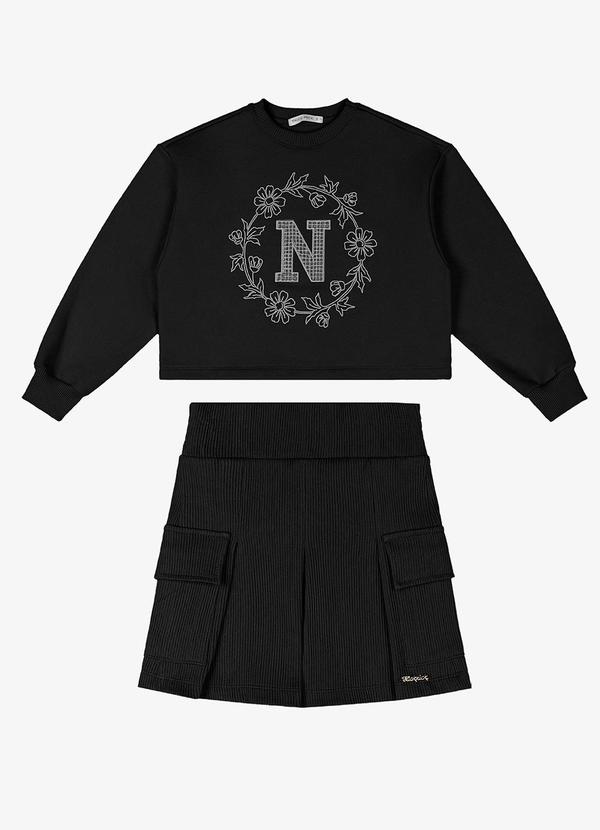 Trick Nick - Conjunto Blusão com Saia Preto
