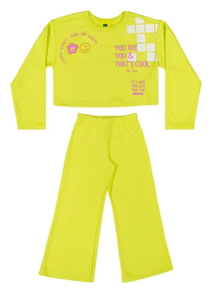 Bee Loop - Conjunto Blusão Cropped e Calça Verde - BEE LOOP