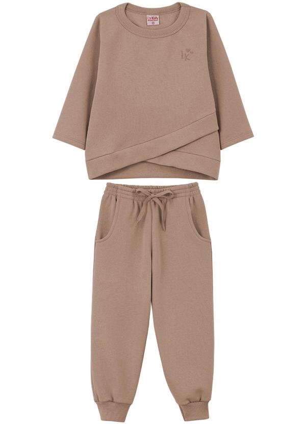 Lik Kids - Conjunto Blusão e Calça 2 Cabos Marrom