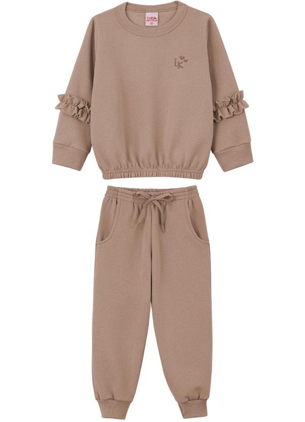Lik Kids - Conjunto Blusão e Calça 2 Cabos Marrom