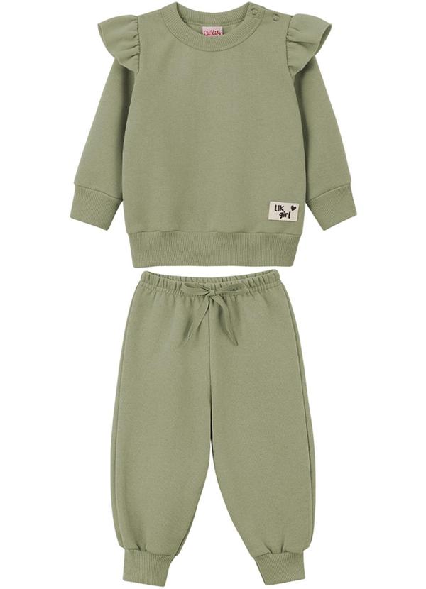 Lik Kids - Conjunto Blusão e Calça 2 Cabos Verde