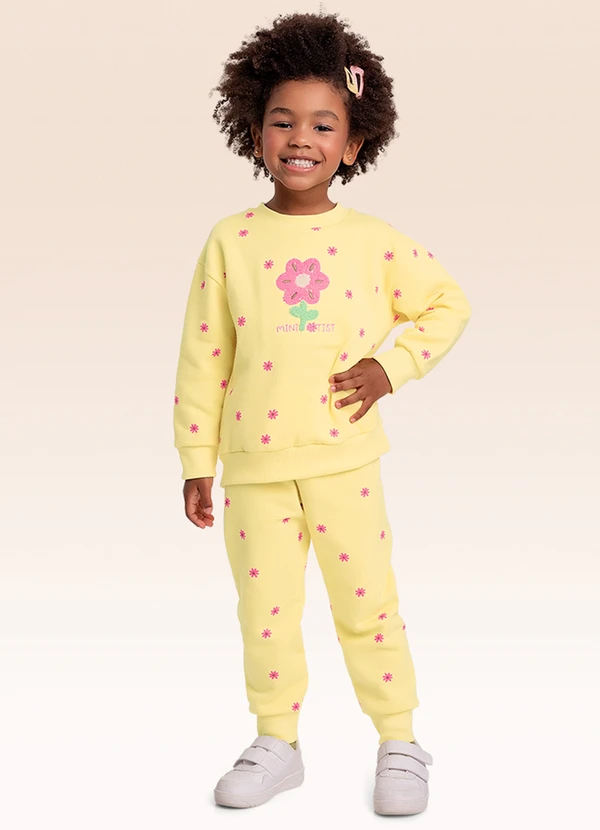 Fakini Kids - Conjunto Blusão e Calça Amarelo