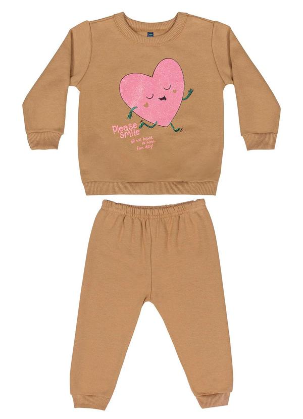Bee Loop - Conjunto Blusão e Calça Bebê Marrom
