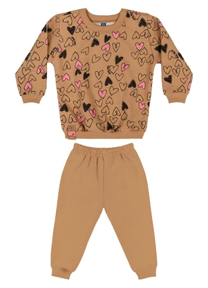 Bee Loop - Conjunto Blusão e Calça Bebê Marrom - BEE LOOP