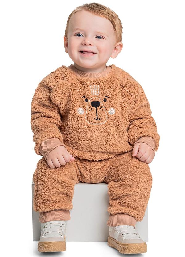 Quimby - Conjunto Blusão e Calça Bebê Marrom