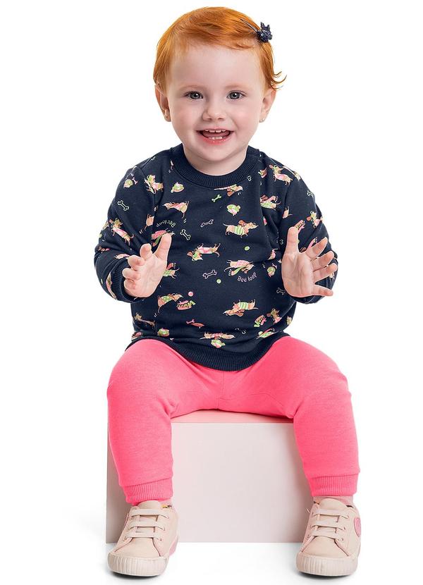 Bee Loop - Conjunto Blusão e Calça Bebê Menina Azul 1