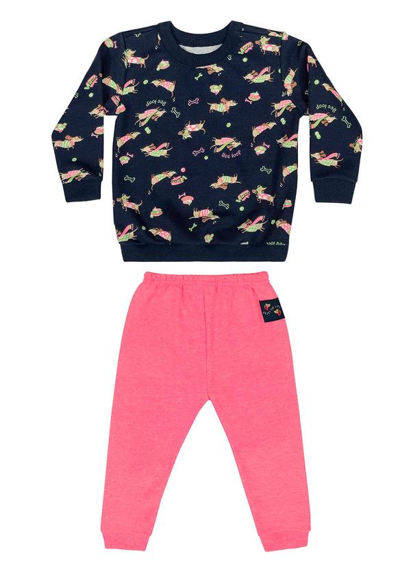 Bee Loop - Conjunto Blusão e Calça Bebê Menina Azul 2