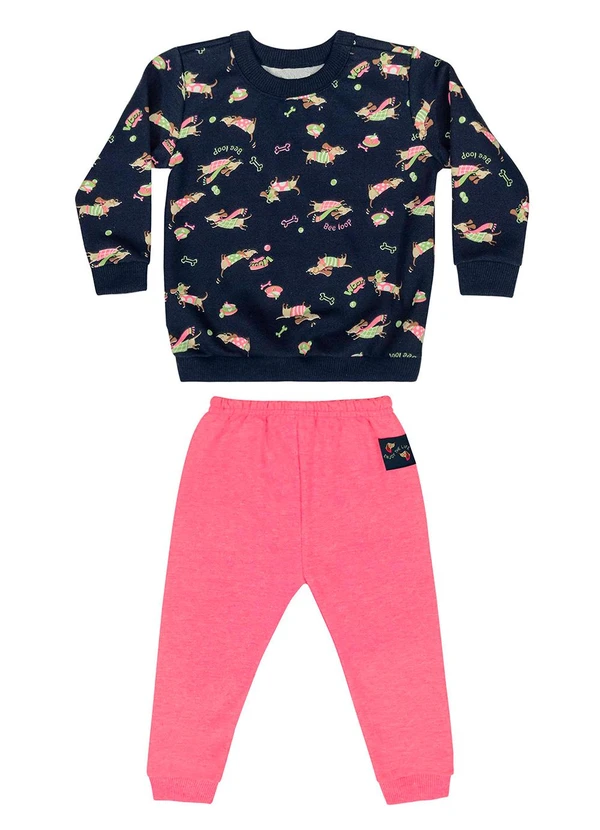 Bee Loop - Conjunto Blusão e Calça Bebê Menina Azul 2