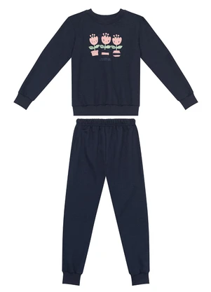 Guloseima - Conjunto Blusão e Calça Bebê Menina Azul - GULOSEIMA