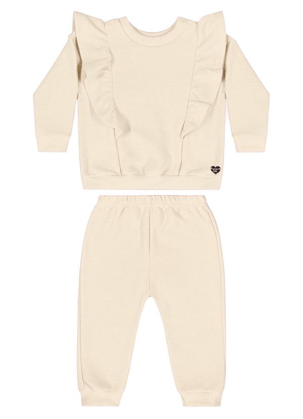 Quimby - Conjunto Blusão e Calça Bebê Menina Bege 1