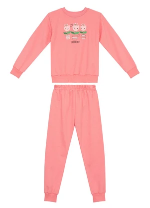 Guloseima - Conjunto Blusão e Calça Bebê Menina Rosa - GULOSEIMA