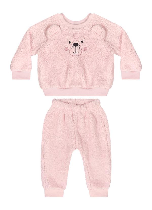 Quimby - Conjunto Blusão e Calça Bebê Rosa 2