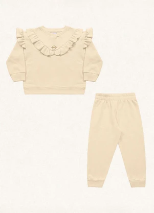Fakini Kids - Conjunto Blusão e Calça Bege - FAKINI KIDS