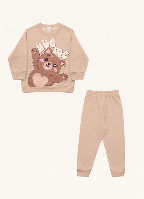 Fakini Kids - Conjunto Blusão e Calça Bege