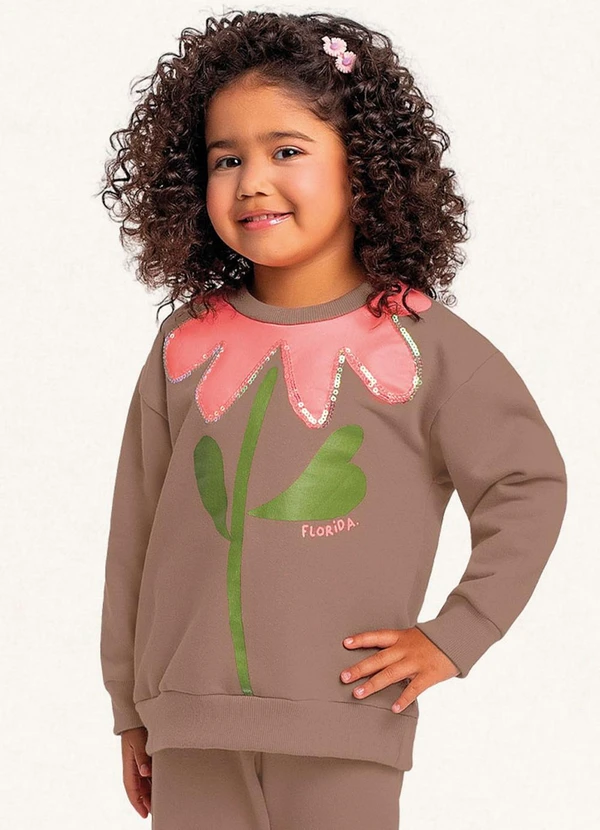 Fakini Kids - Conjunto Blusão e Calça Bege 4