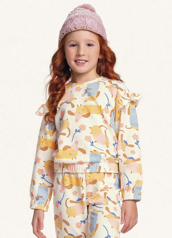 Fakini Kids - Conjunto Blusão e Calça Bege 3