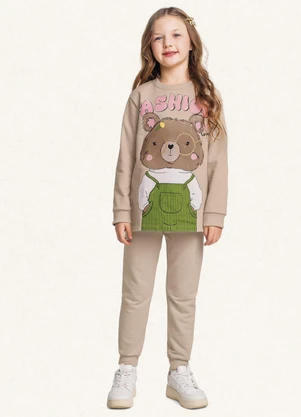 Fakini Kids - Conjunto Blusão e Calça Bege - FAKINI KIDS