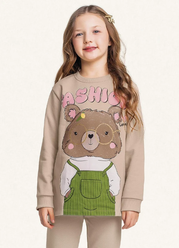 Fakini Kids - Conjunto Blusão e Calça Bege 3