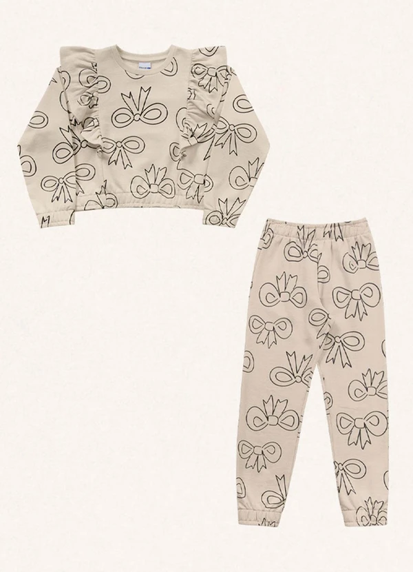 Fakini Kids - Conjunto Blusão e Calça Bege 5