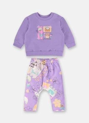 Up Baby - Conjunto Blusão e Calça Cotton Roxo - UP BABY